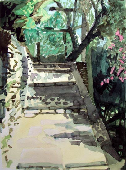 Treppe im Garten, 31x24, 2011